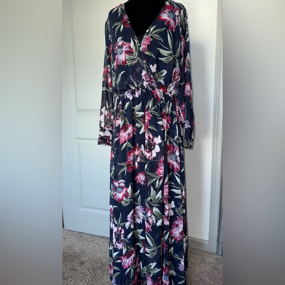 Floral Long Sleeve Maxi Dress